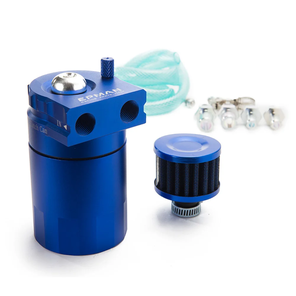 Спортивный EPMAN Универсальный Алюминий маслоуловитель резервуар 400 мл+ воздушный фильтр TK-JYH08 - Цвет: Синий