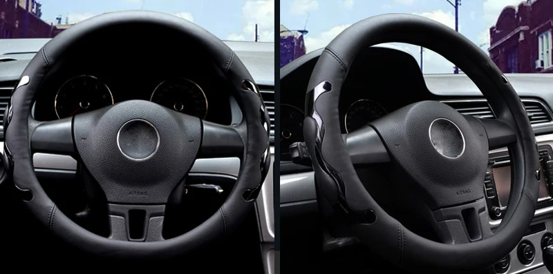 HuiER Universal Car Steering Wheel Cover 5 Colors Artificial Leather Rubber Inner Ring Fashion Car Styling Auto Car Protector