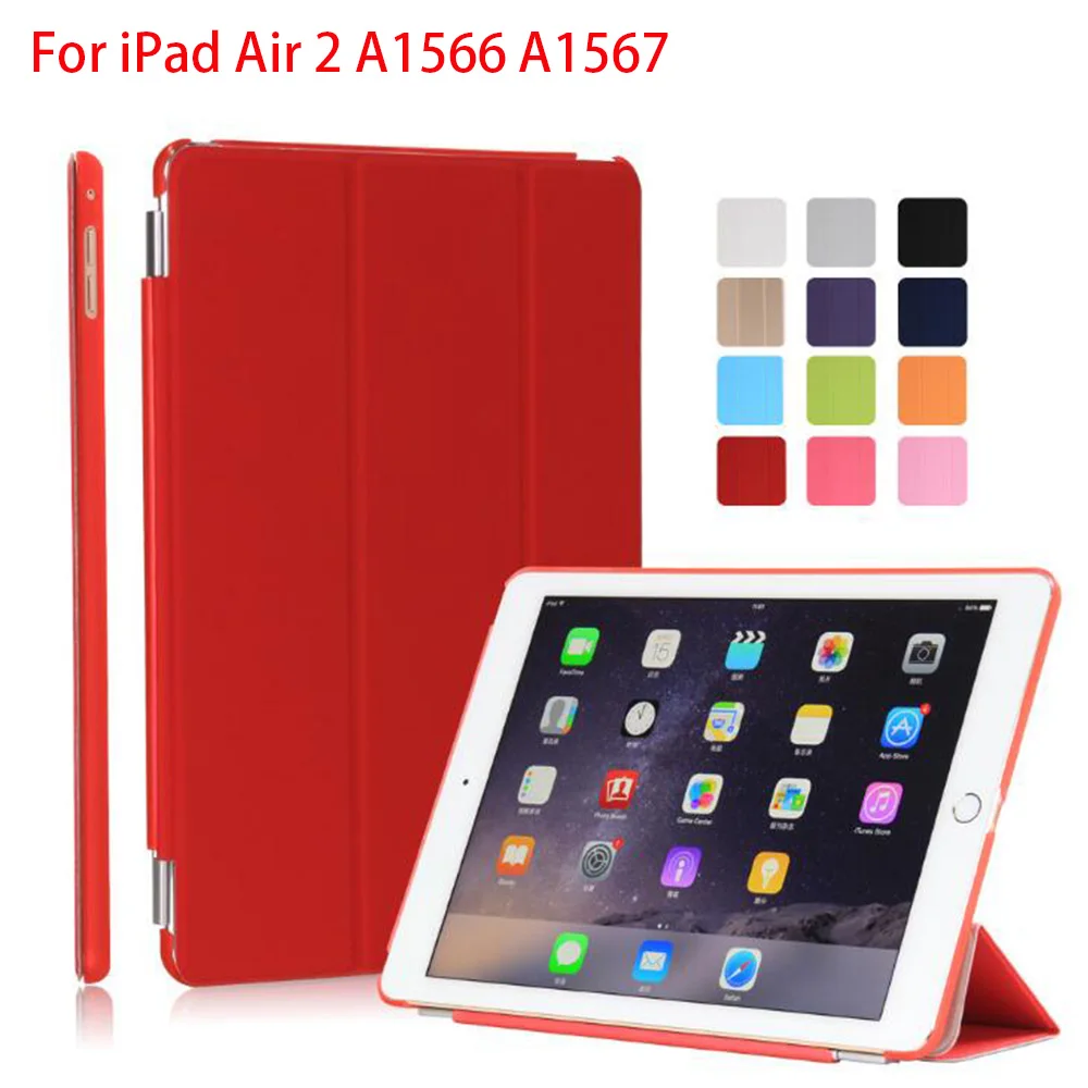 Смарт-чехол RYGOU для Apple ipad air 2 6 PU кожаный магнитный передний чехол + Жесткая задняя