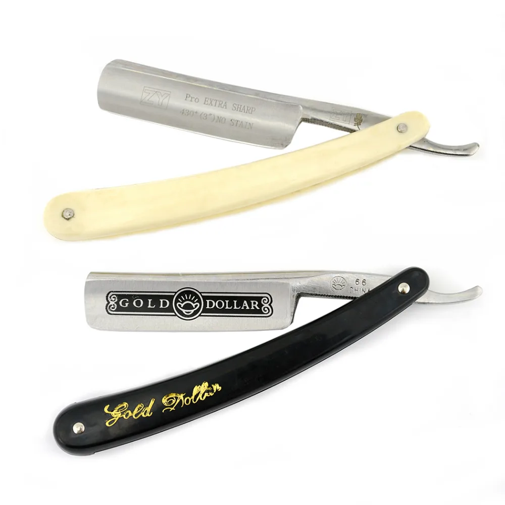 

ZY 430 Mans Straight Razors Shaving Razor + Gold Dollar 66 Cut Throat Shave Beard Barber Knife