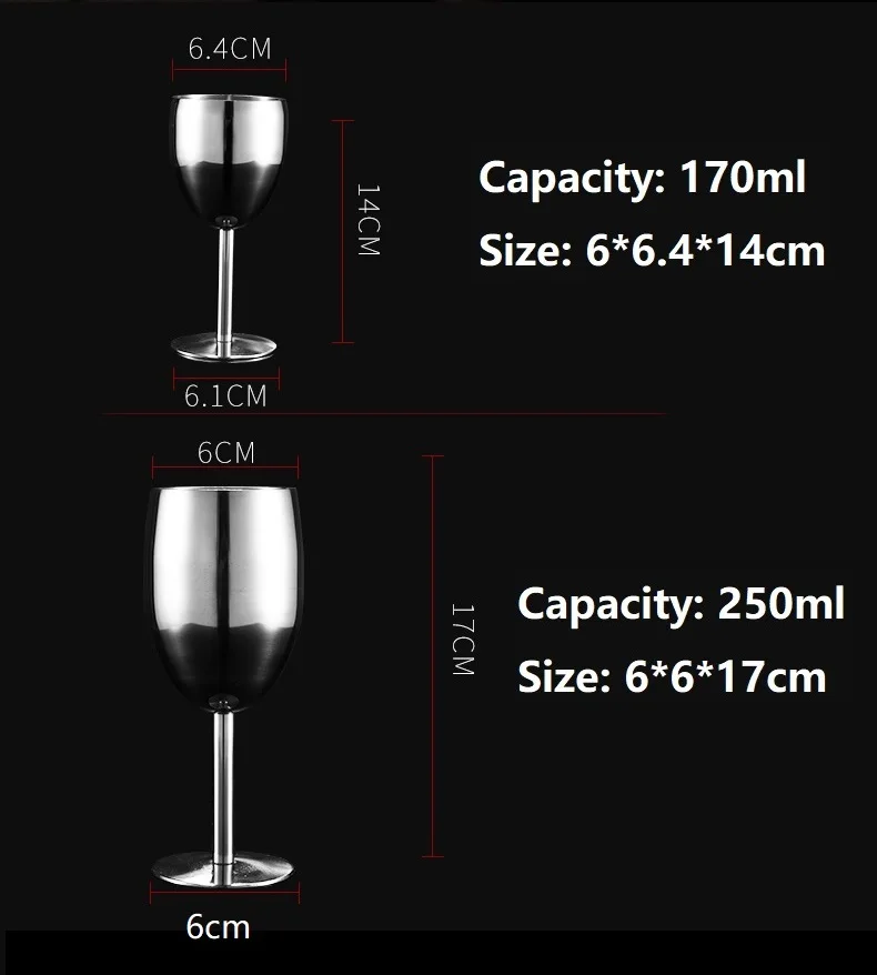 1 шт. бокал для вина из нержавеющей стали es Блестящий металлический флейт для шампанского для свадебной вечеринки красный бокал для вина Рюмка для коньяка