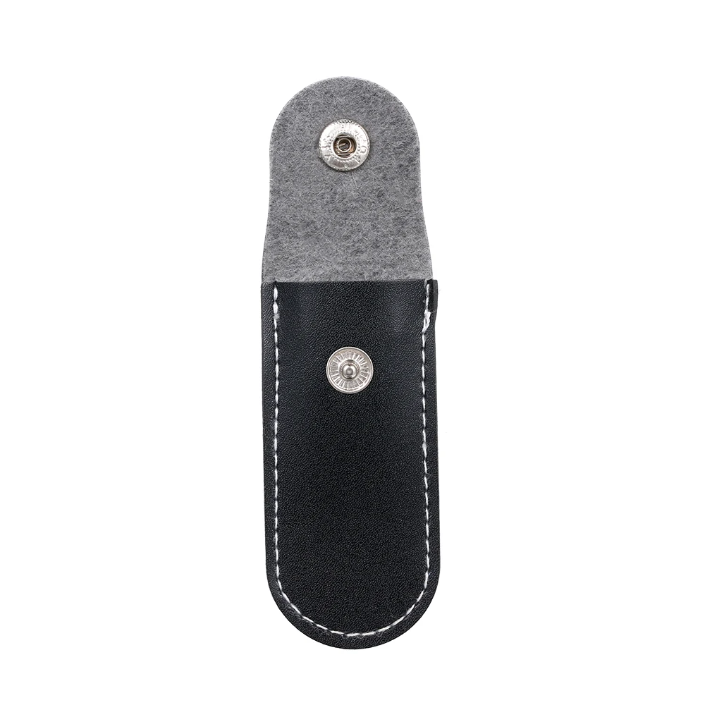 

U Disk Leather Hasp Storage Bags Protective Cover for U Disk Black Leather made and long durability