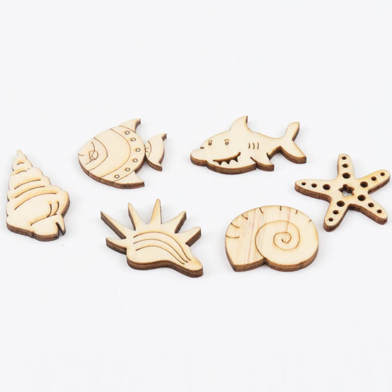 

Natual Ocean Animal Pattern Wooden Scrapbooking Art Collection Craft for Handmade Accessory Sewing Home 25mm 20pcs MZ170-FD