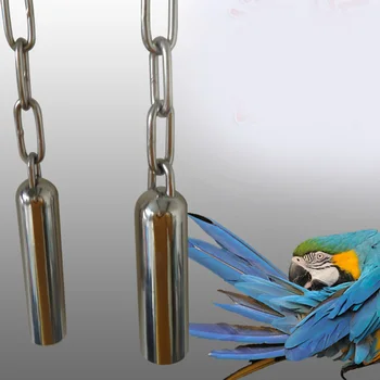 

Pet Bird Toys Stainless Steel Hanging Bell Bird Parrot Cage Bite Toy Squirrel Parrot Birds Swing Stand Toys Bells