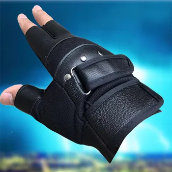 

Long Keeper Gloves Men Women Half Finger Mitten PU Leather Elastic Fabric Not Slip Breathable Mesh Tactical Outdoor Sport Cycle