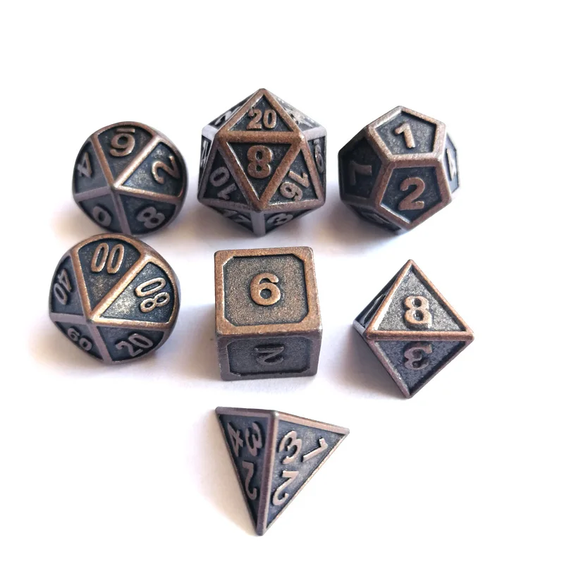 

Dungeons &dragons 7/ builds creative RPG dice d and d metal dice roll dice tan