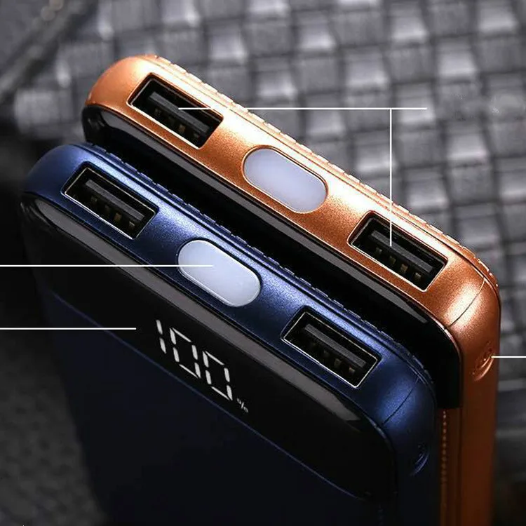 20000mah PoverBank 2 USB External Mobile Quick Charger 2018 Power Bank Battery Portable Power Bank for Xiaomi MI iphone 7/8 X