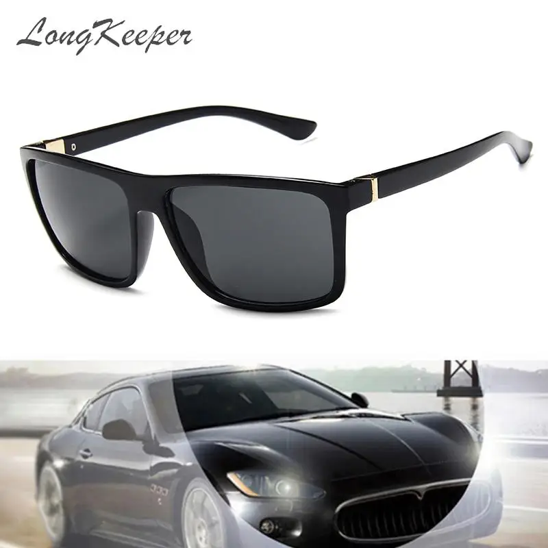 

LongKeeper fashion sunglasses brand woman square mirror Sun Glasses for men black driving Male goggles UV400 Gafas De Sol