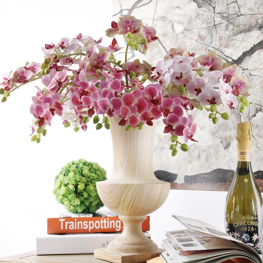 

14 Heads 50cm mini artificial Phalaenopsis 3D print highly simulation orchidee fake flower room decoration silk cloth flower