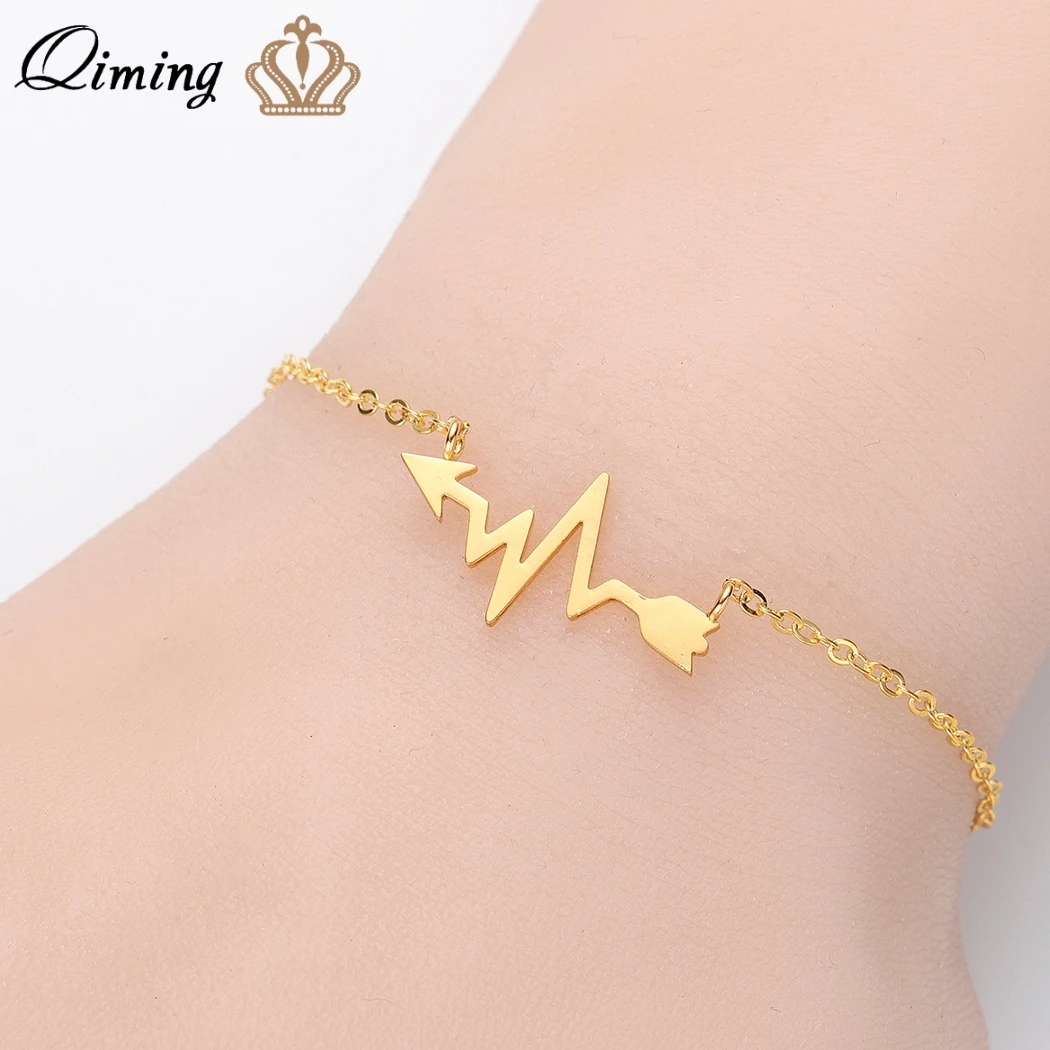 QIMING Heartbeat браслеты с элементами в виде стрел медсестры подарок для врача