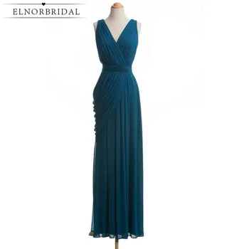 

Cheap Bridesmaid Dresses Long 2020 Country Style V Neck Sheath Wedding Guest Dress Formal Robe Longue Maid Of Honor Gowns