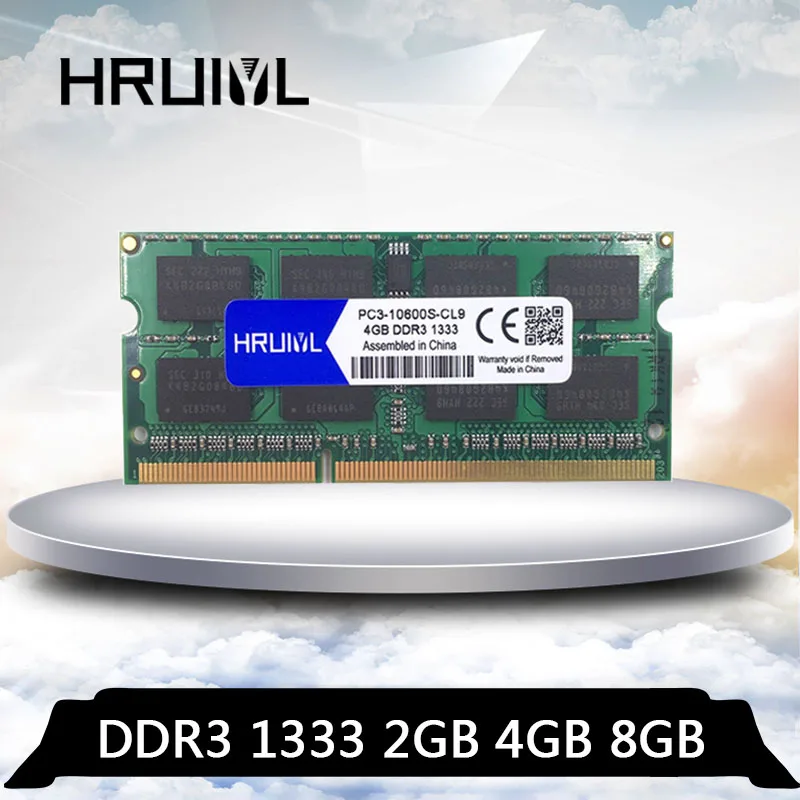 

HRUIYL Sodimm Ram Memory DDR3 2GB 4GB 8GB 1333Mhz 2G 4G 8G PC3-10600S PC3 10600 1333MHZ for Laptop Notebook RAM Memoria