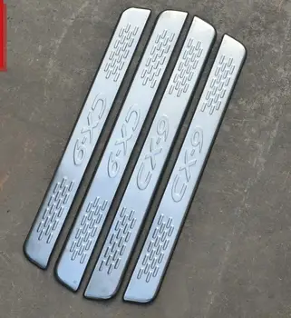 

High quality stainless steel Scuff Plate/Door Sill Protector Sticker Car Styling For 2013 MAZDA CX-9