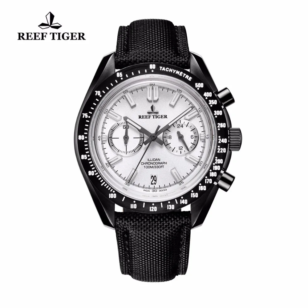 Новинка 2021 мужские дизайнерские спортивные часы Reef Tiger/RT с датой черные стальные