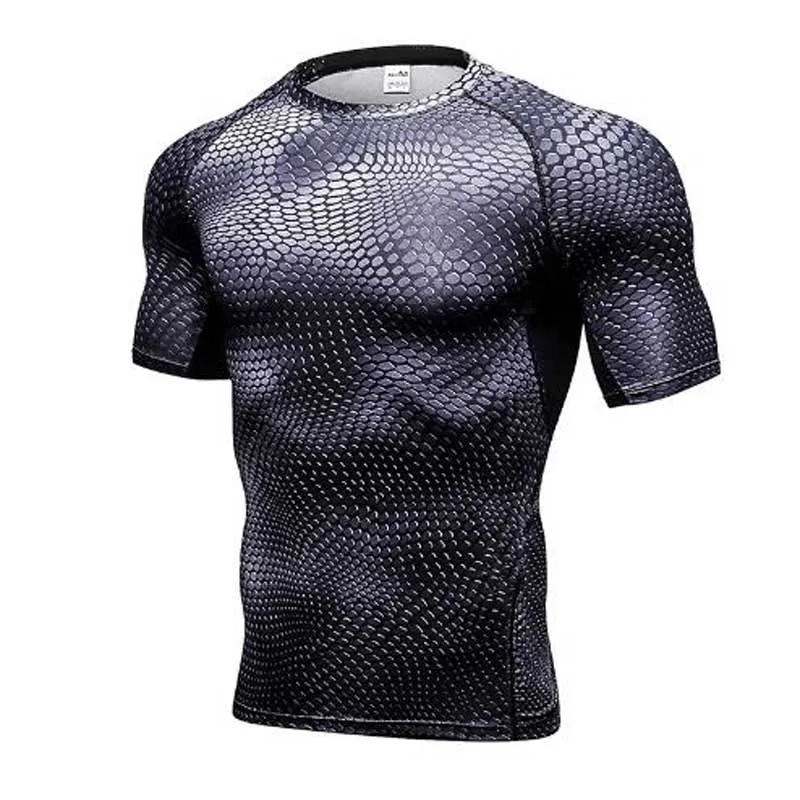 Yuerlian New Demix Fitness Tight Gym Sports Suit Quick Dry Costume Vest Blouse Tennis Soccer Jerseys Rashgard Man Short T-Shirts