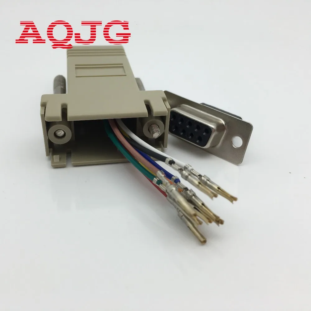DB9 гнездо к RJ45 F/F RS232 Модульный адаптер разъем удлинитель конвертер оптовая