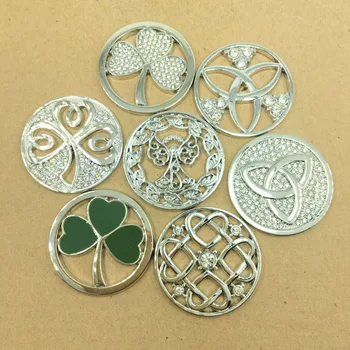 

7pcs 33mm Silver Coin Charms DIY Coin Floating Coin Pendant Fit in 35mm Frame Hollow Locket Necklace-S1-7