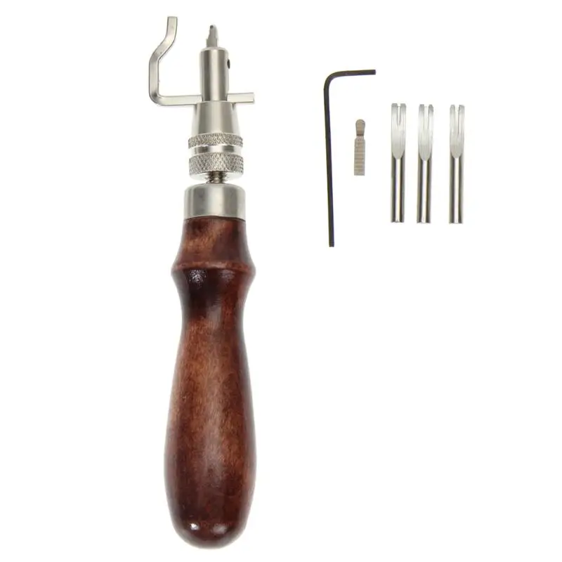 Инструменты для шитья, аксессуары 5 в 1 Pro Leathercraft Edge, пресс-набор, регулируемая строчка и инструмент для сгибания кожи