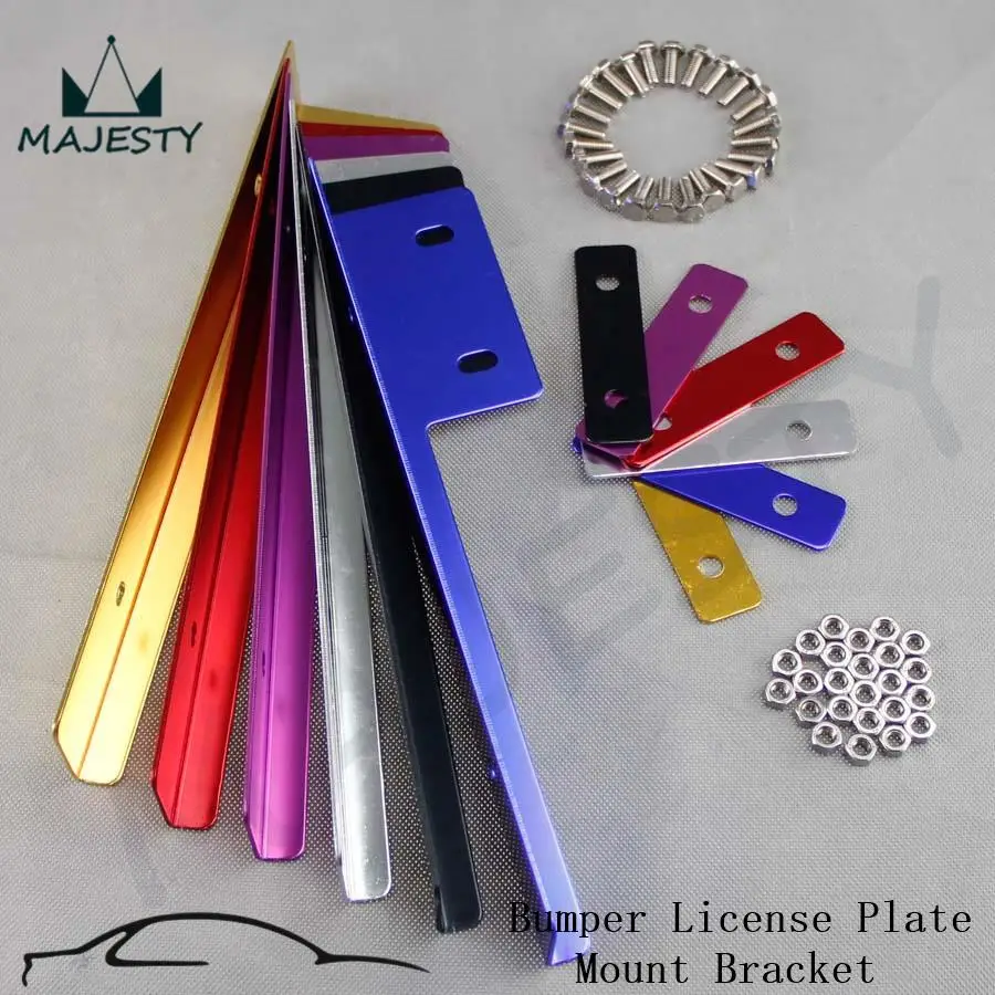 

Universal Aluminum Bumper Front License Plate MountRel ocate Bracket Brush