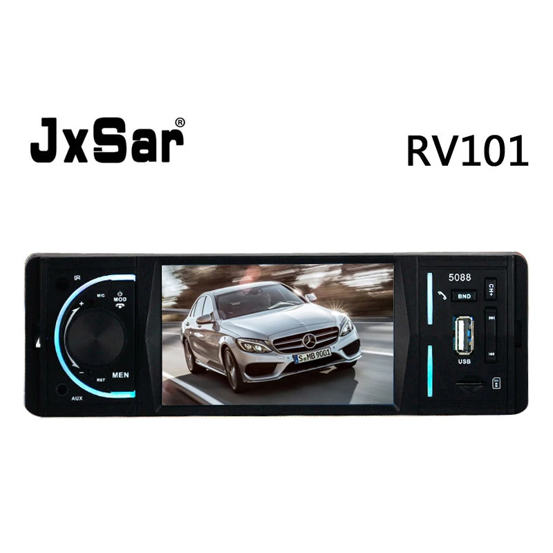 1 DIN Car Multimedia Player HD 4 inch Touch Screen Auto Radio Bluetooth MP3 MP4 Audio Video SD TF AUX USB Charger Remote Control