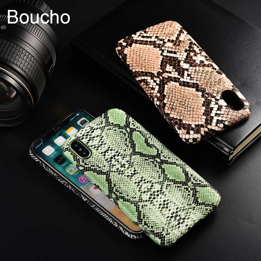 

Boucho Snake Skin Cloth Texture Case for iPhone XR X 6 6s 7 8 Plus PU Leather Phone Case Soft Cover Capa for iPhone Xs MAX Coque