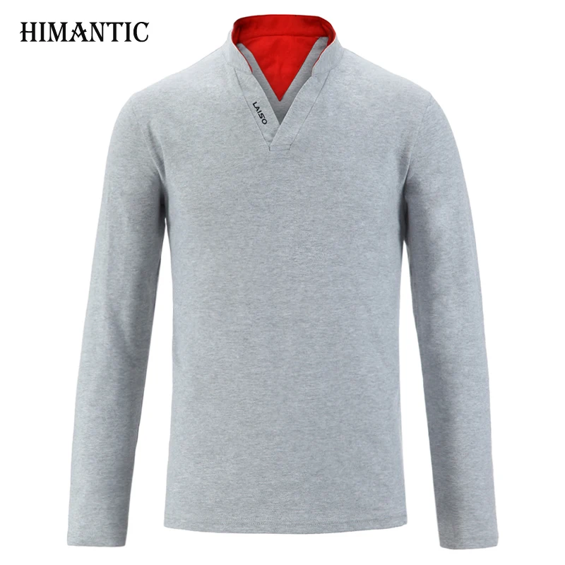 Брендовая Новая модная мужская одежда с длинным рукавом Slim Fit футболки Мужская