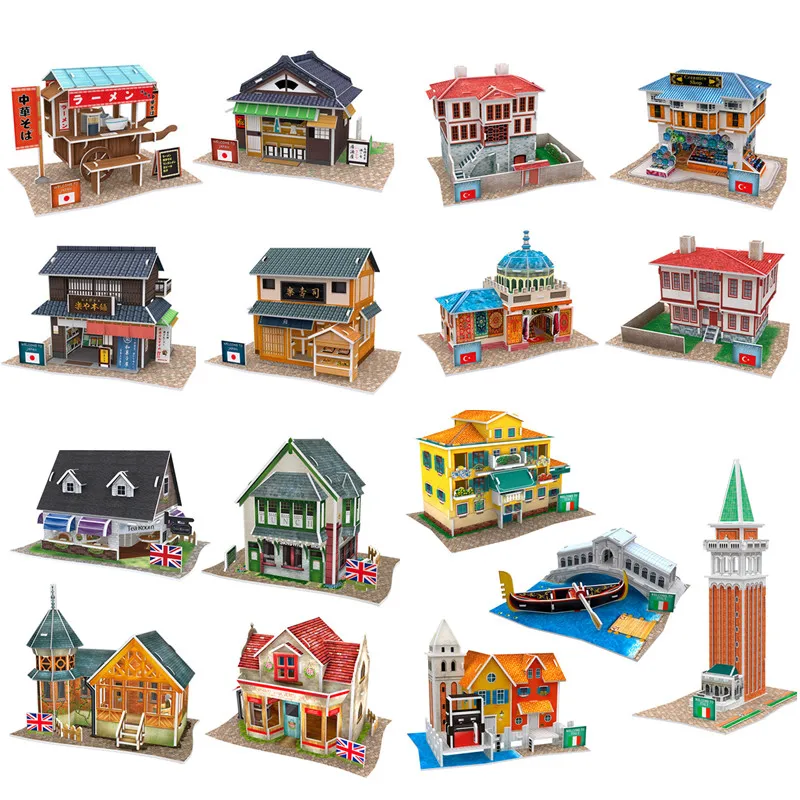 

CubicFun World Buildings Paper Model Toy DIY 3D Japan UK Italy Architecture Puzzle Kits Educational Kids Toys