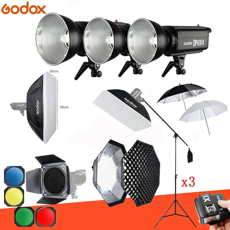 600Ws Godox DP600 II 3x Ws вспышка для фотостудии софтбокс стойка освещения триггер штатив