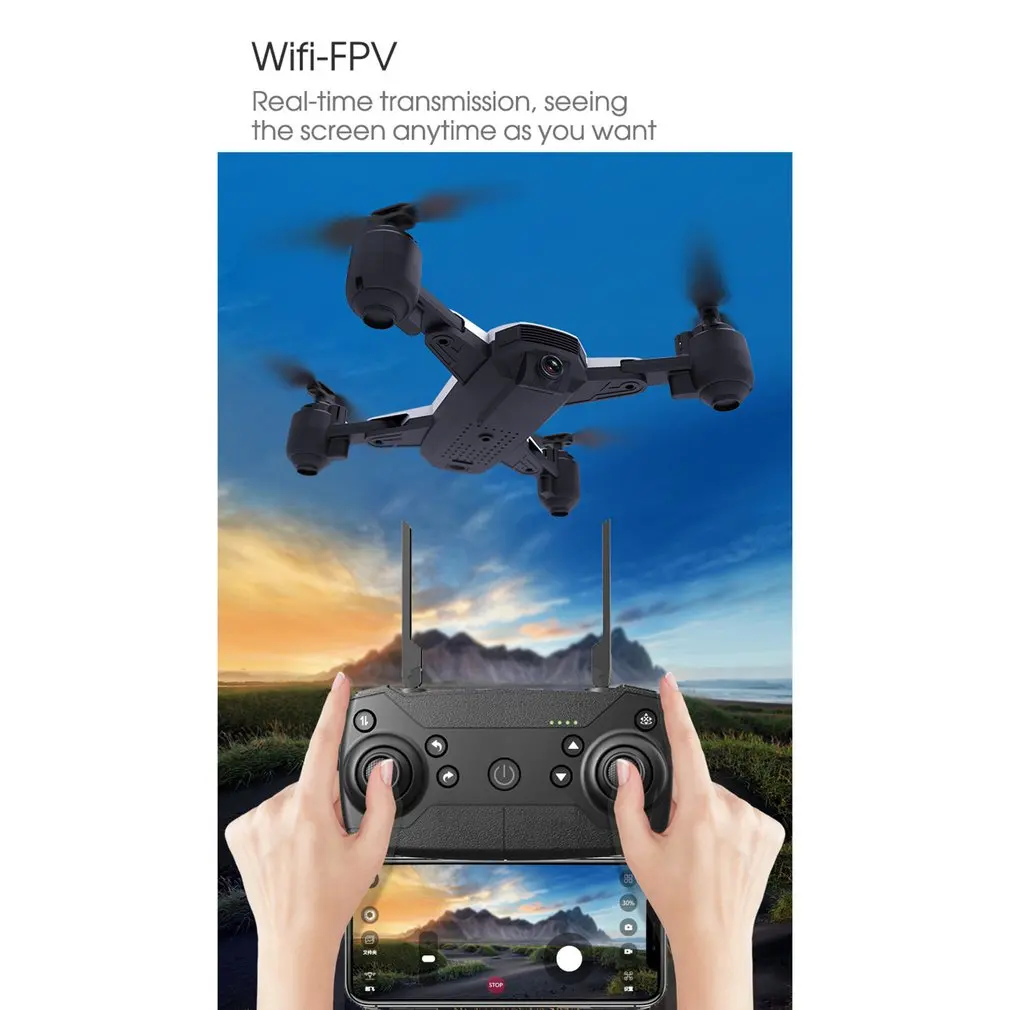 H1W Радиоуправляемый Дрон Квадрокоптер 1080P 2,4G Wifi FPV самолет оптическое позиционирование Безголовый один ключ возврат складной VR живой полет