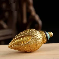 Can Open High Quality Pure Copper Tibet Spiritual Ga uri Box Conch Pendants Necklaces Urn stupa Keepsake Nipal Buddhism Jewelry 2