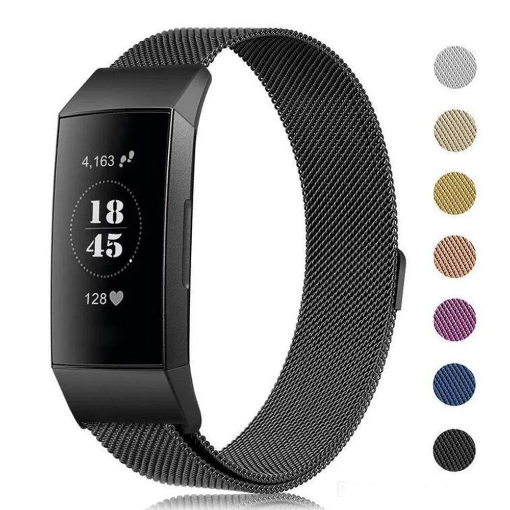 

Stainless Steel Magnetic Milanese Loop Band for Fitbit Charge 3 Replacement Wristband Strap for Fitbit Charge3 Watchband