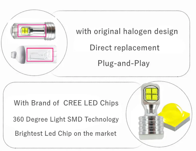 Luz do Carro Wljh Lâmpada Led 881 H27 8x Smd Automóveis Luzes Externas Fog Luz Lâmpadas 12 V-24 v 2x40 w 1000lm 3 Farol nebl. carro