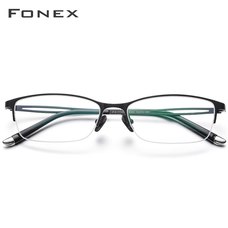 US $28.20 Fonex Pure Titanium Glasses Frame Men Square Eyewear Women Semi Rimless Half Optical Prescription Eyeglasses Frames Gafas 8504
