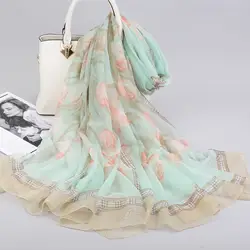 C1047 модные с цветочным принтом женские новые длинные палантин, шарф платок шелковый шарф женские шарфы Обёрточная бумага 2019 весенние