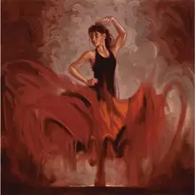Arte figurativa de mulher flamenco espanhol Crescendo artwork pintado à Mão pinturas a óleo da lona para a decoração da parede