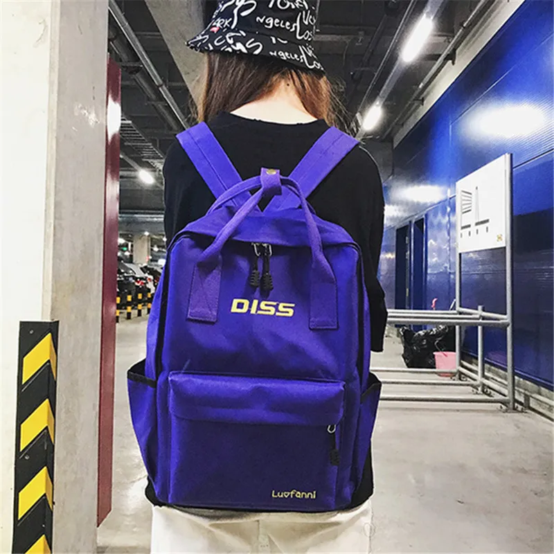 

Korean Harajuku Campus Student canvas bags Street travel Large Capacity Fashion Zipper Softback Men Women backpack Mochilas