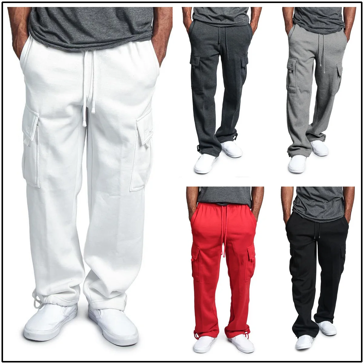

Cargopants Man 2019 Men's Casual Multi-pocket Straight Pants Full-length Mens Joggers Pants