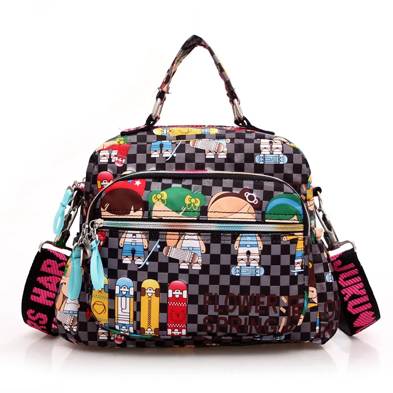 New Fashion Summer Women Messenger Bags Canvas Cartoon Print Crossbody Shoulder Bags Small Ladies Designer Mom