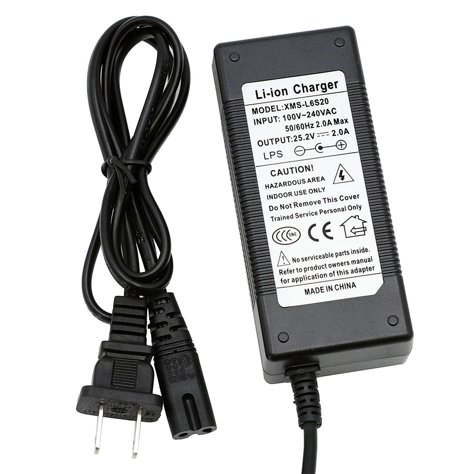 

Liitokala 25.2V 2A 6series lithium battery charger 18650 battery charger 25.2V Constant current charger 2A current DC 5.5*2.1MM