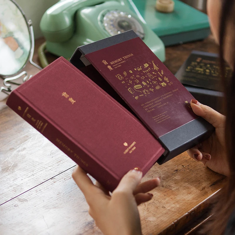 

Our Memory Hardcover Diary 11*18.5cm Gird+Blank Paper 192 Sheets Portable Notebook Gift