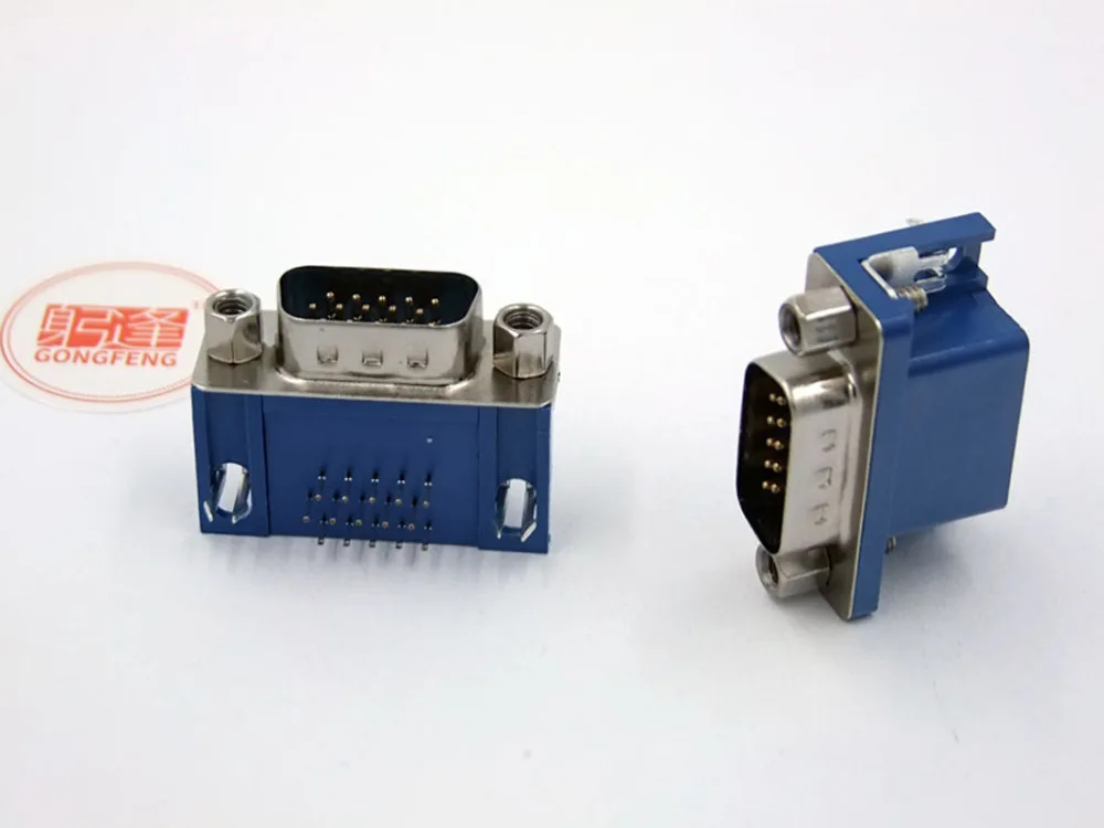 100pcs Blue New VGA 3.08mm DB15 interface HDR15 DR15 Male Connector Socket Three row Special Wholesale Free shipping to Russia |