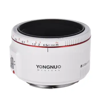 

White YN50mm F1.8 II Large Aperture Auto Focus Lens YONGNUO for Canon Bokeh Effect Camera Lens for Canon EOS 70D 5D2 5D3 DSLR
