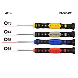 Five-star 0,8 1,2 Phillips 1,2 1,5 2,0 шлицевая 2,0 Torx T3 T4 T5 T6 Y2.0 Прецизионная отвертка для iPhone, телефонов, ПК, инструмент для ремонта - Цвет: FI-308-C2-4Pcs