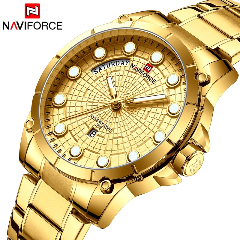 

NAVIFORCE Top Luxury Brand Men Sport Watches Mens Quartz Analog Clock Man Military Waterproof Wrist Watch Men relogio masculino