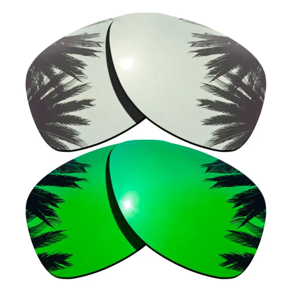Silver-Green Поляризованные зеркальные линзы для замены покрытия для-Оукли отправка 2 Рамка мульти-цвета - Цвет линз: Silver-Green