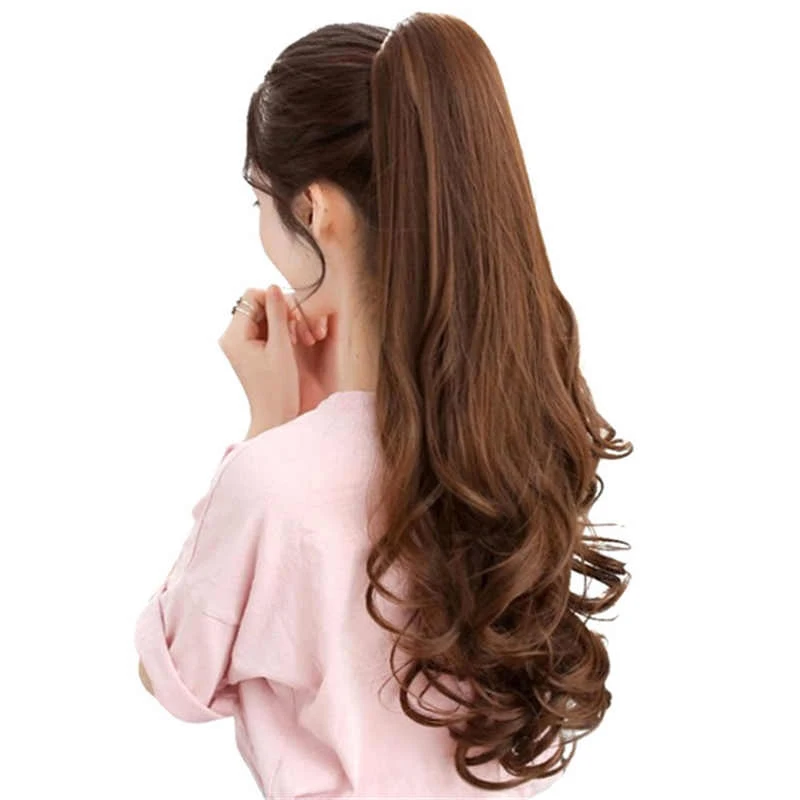 

LIMPOPO 24'' Synthetic Ponytail Wowen Wavy Claw Clip in PonyTail Hair Extension Heat Resistant Fake Hair Pieces