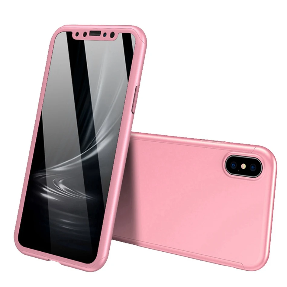 Рамочный чехол 360 Полный чехол для телефона для samsung Galaxy S10 S9 S8 Plus Note 8 9 S7 задняя крышка чехол для samsung A7 A8 J7 J4 J6 A5 крышка - Цвет: Pink