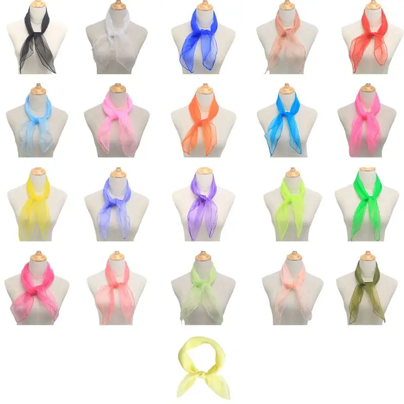 

New Candy Color Children Dance Game Small Scarf Wild Practical Women Sunscreen Scarfs Performance Props