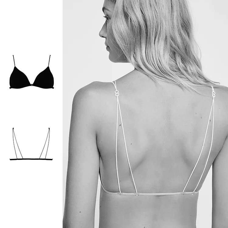 

Thin belt underwear beauty back new French triangle cup girl bralette no steel ring sexy thin strap bra
