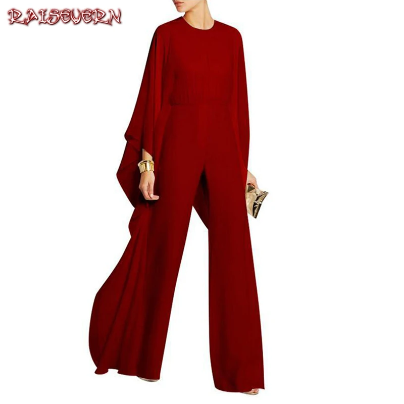 red long pants romper